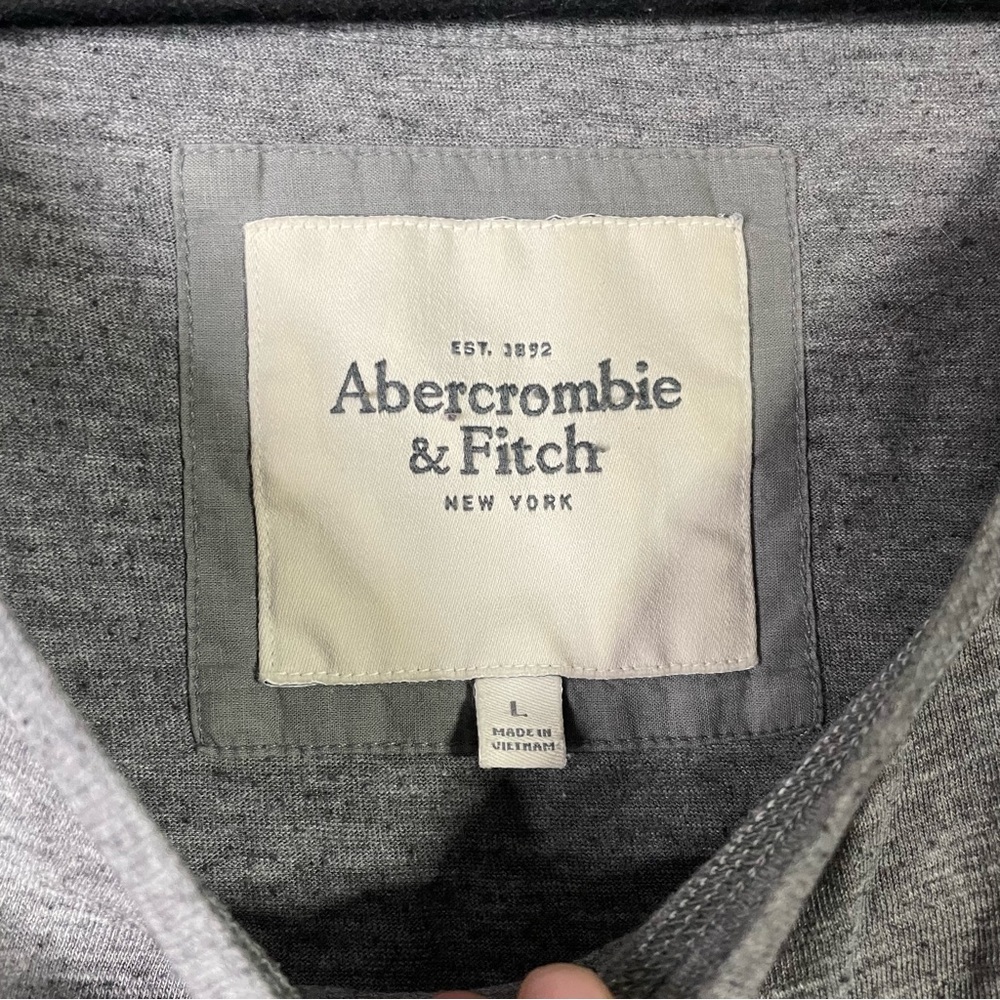 Abercrombie & Fitch Preppy Grey Casual Wide Neck 3/4 Sleeve Blouse Top Large - Picture 4 of 8